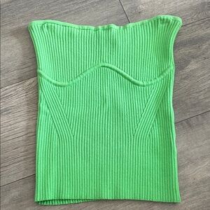 Camila Coelho Bright Green Ribbed Top